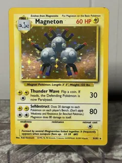 Magneton Base Set 9/102 Pokemon Card WOTC - MP - Image 1