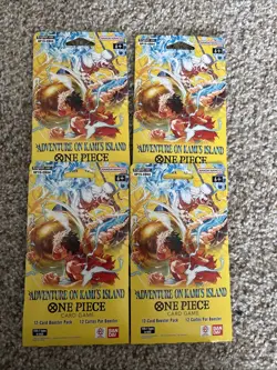 One Piece Adventure On Kami’s Island Booster Pack Card Game Lot of 4 - Image 1