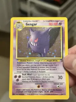 LP Gengar Fossil Holo Card 5/62 Unlimited Rare Vintage WOTC Pokemon TCG - Image 2