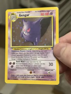 LP Gengar Fossil Holo Card 5/62 Unlimited Rare Vintage WOTC Pokemon TCG - Image 4