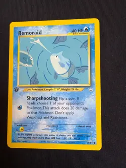 Remoraid - 50/64 - 1st Edition Neo Revelation Set - Pokemon Card - LP - Image 1