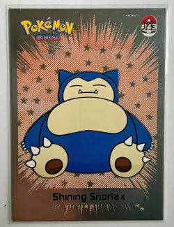 💥 SHINING SNORLAX Pokemon Vintage Art CARD Metallic Foil Collectible Anime NM - Image 1