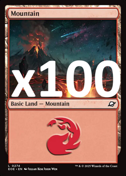 MTG 100x Mountain Basic Lands | MTG Basic Land Bundle - Image 1