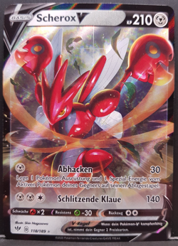 Scherox V 118/189 Flammende Finsternis Ultra Rare Pokemon Pokemon Karte DE NM - Image 1