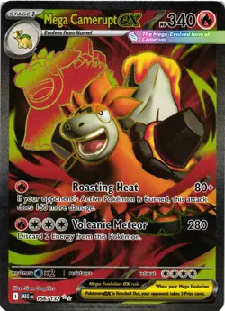 Pokemon TCG Mega Camerupt ex Holo Ultra Rare ME01: Mega Evolution 156/132 NM - Image 1