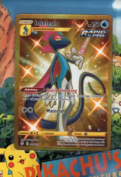 Pokemon TCG Inteleon 227/203 Evolving Skies Gold Secret Rare NM/M - Image 1