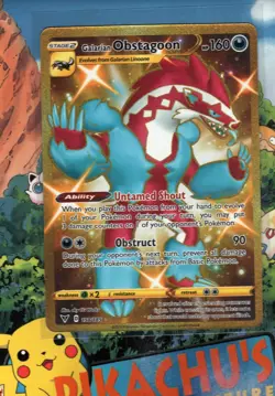 Pokemon TCG Galarian Obstagoon Secret Rare 198/185 Vivid Voltage NM/M - Image 1