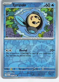 Tympole 019/086 Common Reverse Holo SV: Black Bolt NM Pokemon - Image 1
