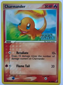 Pokemon Charmander EX Crystal Guardians 48/100 Reverse Holo STAMPED NEAR MINT - Image 1