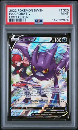 Pokemon Crobat V TG20/TG30 Swsh11: Lost Origin Trainer Gallery Holo PSA 9 - Image 1