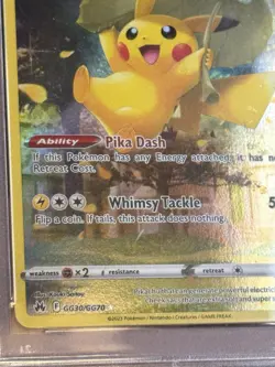 Pokemon Pikachu Ultra Rare Full Art Holo PSA 8 GG30/GG70 Crown Zenith 2023 - Image 3