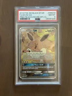Eevee GX SM233 Full Art Pokemon Black Star Promo NM-MT PSA 8 - Image 1