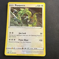 Pokemon TCG Sword And Shield Promo Rayquaza SWSH029 Promo Cosmos Holo LP - Image 1