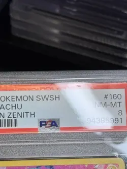 2023 POKEMON SWORD & SHIELD CROWN ZENITH #160 FULL ART/PIKACHU PSA 8 - Image 2