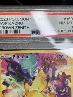 2023 POKEMON SWORD & SHIELD CROWN ZENITH #160 FULL ART/PIKACHU PSA 8 - Image 3