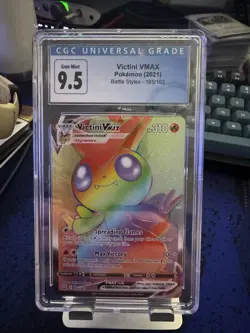 Pokemon TCG Victini VMAX Full Art Battle Styles 165/163 CGC 9.5, Blue Label - Image 1