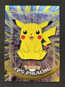 2000 Pokemon TV Topps Chrome Pikachu #25 - NM/LP - Image 1