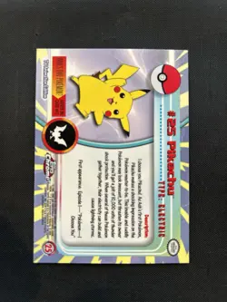 2000 Pokemon TV Topps Chrome Pikachu #25 - NM/LP - Image 2