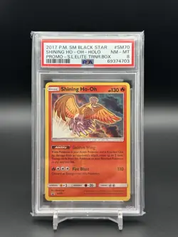 Shining Ho-Oh 2017 Pokemon Black Star Promo PSA 8 #SM70 - Image 1