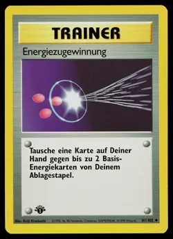 Pokemon Card - Energy Retrieval Base Set 81/102 Uncommon German 1st Edition - Image 1