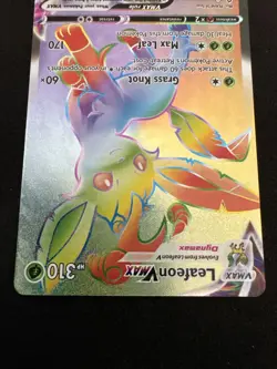 Pokemon Evolving Skies 2021 Leafeon VMAX Rainbow Secret Rare Card #204/203 NM - Image 5