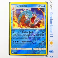 Gyarados REVERSE HOLO RARE card 30/214 Sun & Moon Team Up 2019 Dragon Pokemon - Image 1
