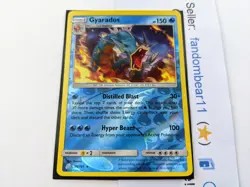 Gyarados REVERSE HOLO RARE card 30/214 Sun & Moon Team Up 2019 Dragon Pokemon - Image 2