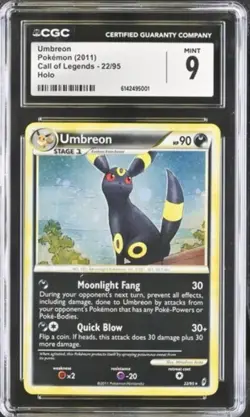 Umbreon Call of Legends Holo Rare #22 Pokemon Card CGC 9 MINT 🌀 - Image 1