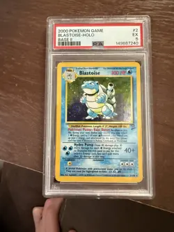 Pokemon TCG Blastoise Holo Unlimited Rare Card Base Set 2/102, PSA 5 - Image 1
