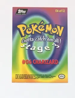 Topps Charizard Stage 3 E6 of 12 #06 Pokemon Card 1998 Non-Holo - Image 2