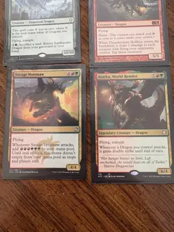 MTG Dragon Creature Cards Lot Of 4, Green And Red - Image 2