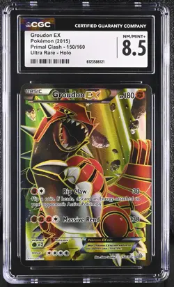 CGC 8.5 Groudon EX 2015 Primal Clash 150/160 Ultra Rare Holo Pokemon Card - Image 1