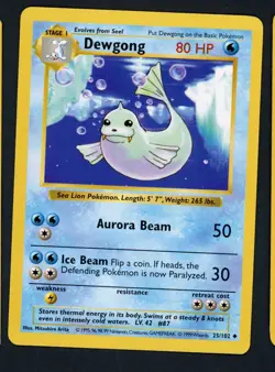 Dewgong 025/102 Base Set (Shadowless) Pokemon Card NM - Image 1