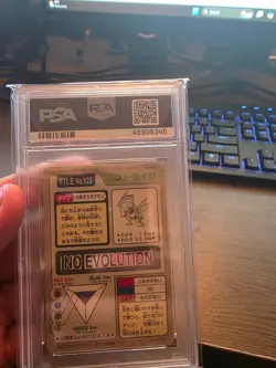 PSA 9 Scyther Prism 123 Carddass Mint Pokemon Card Vending 1997 Pocket Monsters - Image 2