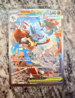 Mega Lucario Ex Alternate Art 179/132 Mega Evolution Secret Rare Pokemon Card NM - Image 3