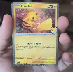 Pokemon Pikachu 051/162 TEF Promo Stamped Holo Basic 70 HP Random Spark Card - Image 1