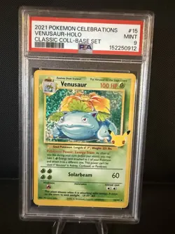 2021 Pokemon PSA 9 Venusaur #15/102 SWSH Celebrations Classic Collection Mint - Image 1
