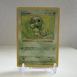 Pokemon Caterpie 045/102 Base Set Shadowless 40 HP String Shot Common Regular - Image 1
