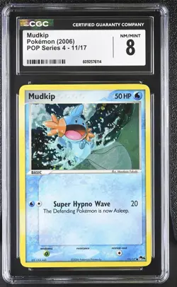 CGC 8 Mudkip 2006 POP Series 4 11/17 Holo Pokemon Card - Image 1