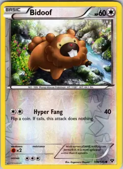 Bidoof 106/146 XY Base Set Pokemon TCG LP - Image 1