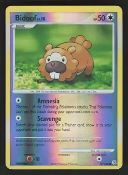 Bidoof 70/130 Reverse Holo Pokemon TCG Diamond and Pearl MP - Image 1