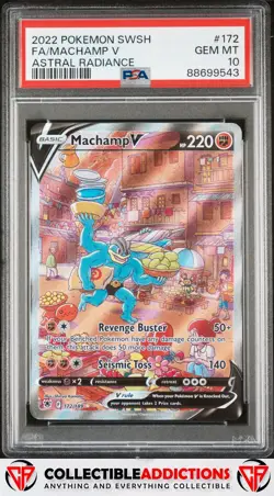 2022 Pokemon Sword & Shield Astral Radiance #172 Machamp V PSA 10 - Image 1