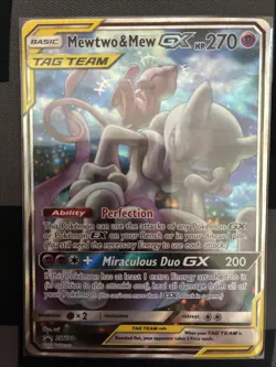 Pokemon TCG Mewtwo & Mew GX SM191 Tag Team Black Star Promo Sun & Moon - Image 1