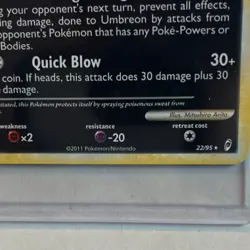 Pokemon Umbreon 22/95 Call of Legends Holo Rare 90 HP Stage 1 English - Image 3