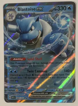 Pokemon TCG Blastoise ex Scarlet & Violet - 151 009/165 Holo Near Mint Condition - Image 1