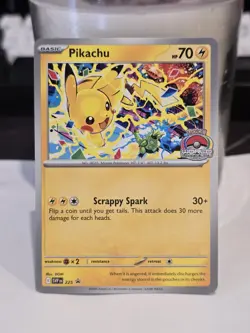 Pokemon TCG Worlds 2025 Pikachu SVP EN 225 - Black Star Promo | Near Mint - Image 1