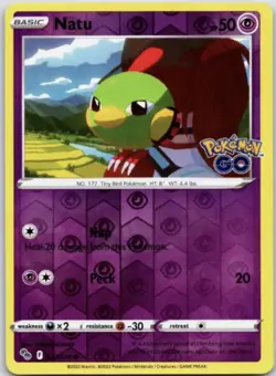 Pokemon - Natu - 032/078 - Pokemon Go - Reverse Holo - NM/M - Image 1