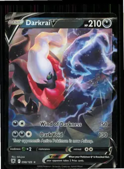 Darkrai V 098/189 Holo V Rare Astral Radiance Pokemon Near Mint - Image 1