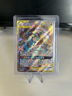 Pokemon Reshiram & Zekrom GX TAG TEAM Ultra Rare Holo SM-Cosmic Eclipse 222/236 - Image 1