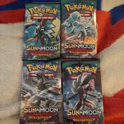 Pokemon Sun & Moon Booster Pack Lot x4 Guardians Rising 820650801945 - Image 1